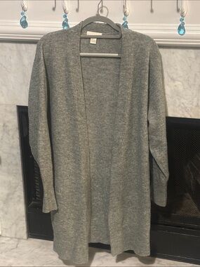 H&M Light Gray Open-Front Knit Cardigan